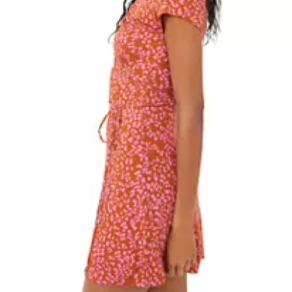 Free People Marsaille Mini Dress Sz Sm leopard print rust and hot pink - Picture 2 of 10